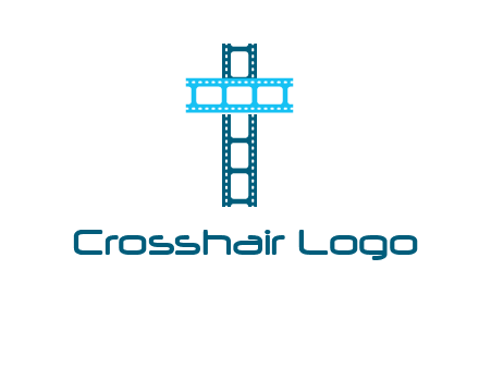 cross and film reel logo