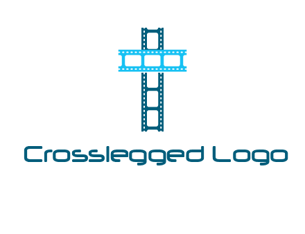 cross and film reel logo