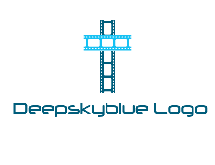 cross and film reel logo