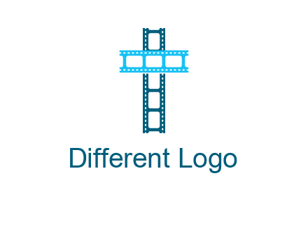 cross and film reel logo