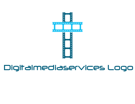 cross and film reel logo