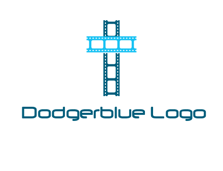 cross and film reel logo