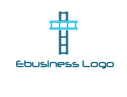 cross and film reel logo