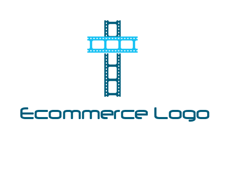 cross and film reel logo