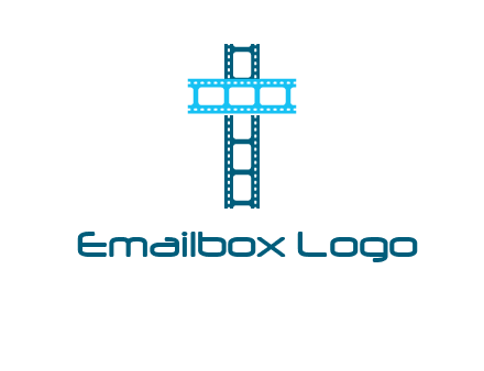 cross and film reel logo