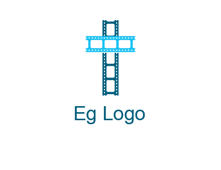 cross and film reel logo