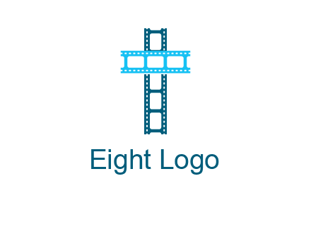 cross and film reel logo