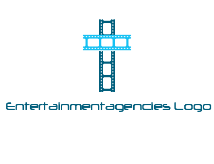 cross and film reel logo
