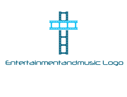 cross and film reel logo