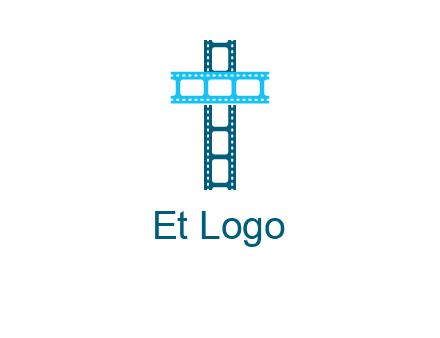 cross and film reel logo