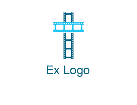 cross and film reel logo