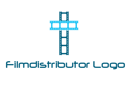 cross and film reel logo