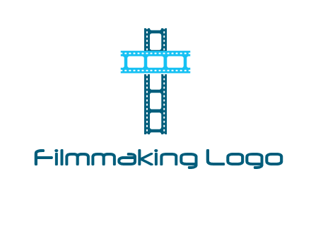 cross and film reel logo