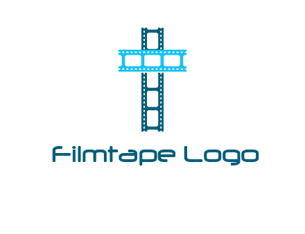 cross and film reel logo