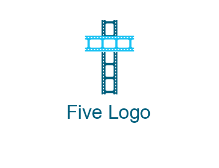 cross and film reel logo