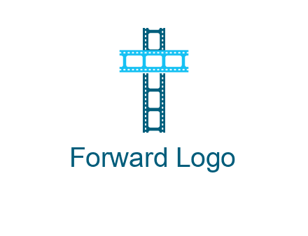 cross and film reel logo