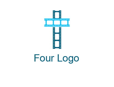 cross and film reel logo