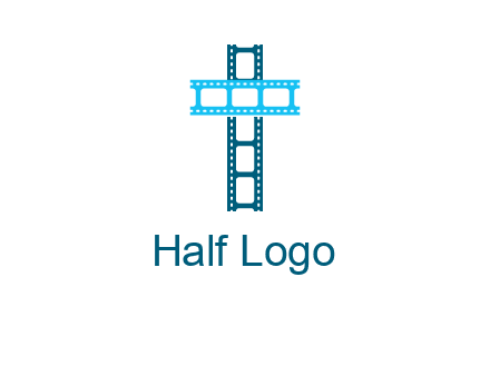 cross and film reel logo