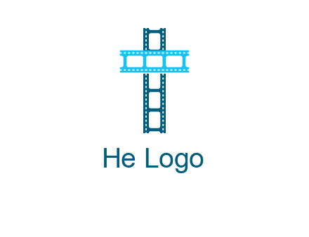 cross and film reel logo
