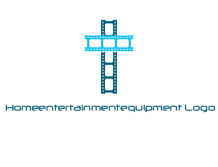 cross and film reel logo