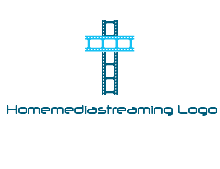 cross and film reel logo