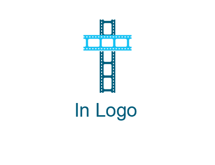 cross and film reel logo