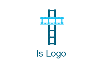 cross and film reel logo