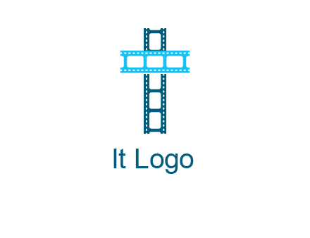cross and film reel logo