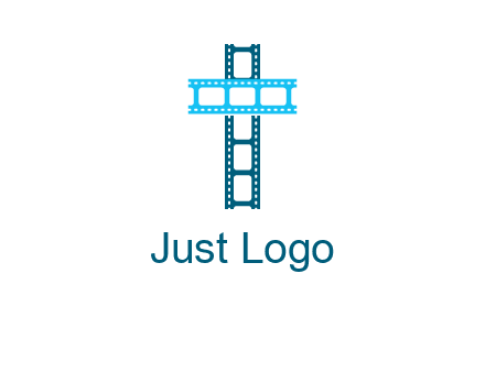 cross and film reel logo