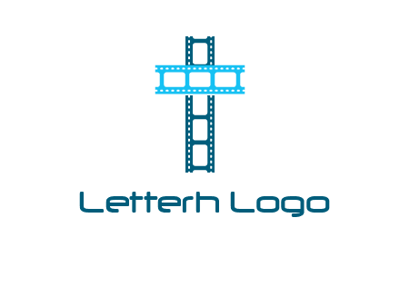 cross and film reel logo