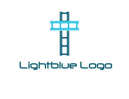 cross and film reel logo