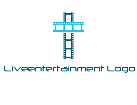 cross and film reel logo