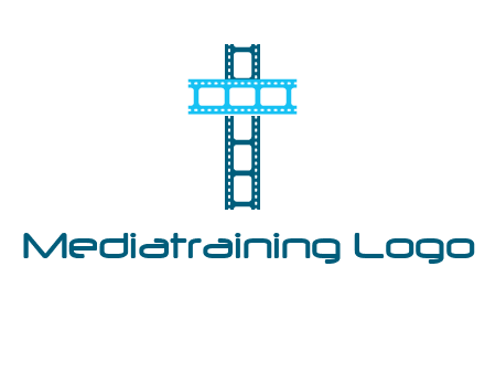 cross and film reel logo