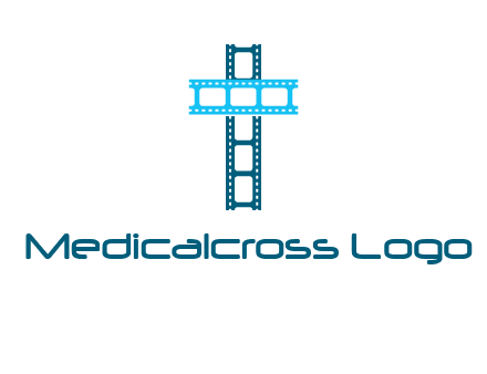 cross and film reel logo