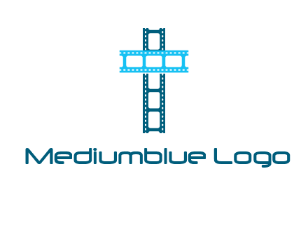 cross and film reel logo