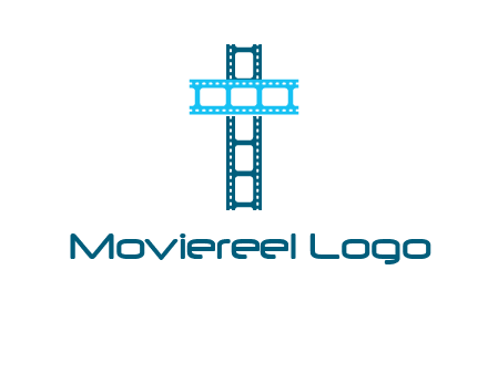 cross and film reel logo