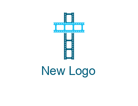 cross and film reel logo