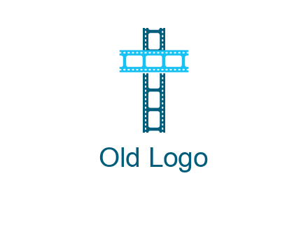 cross and film reel logo