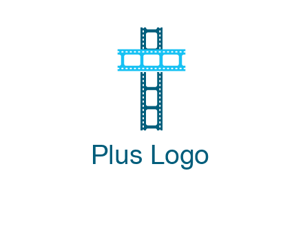 cross and film reel logo