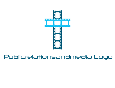 cross and film reel logo