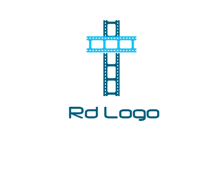 cross and film reel logo