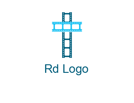 cross and film reel logo