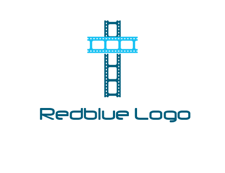 cross and film reel logo