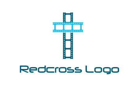 cross and film reel logo