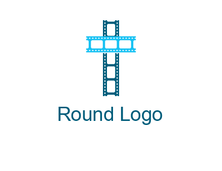 cross and film reel logo