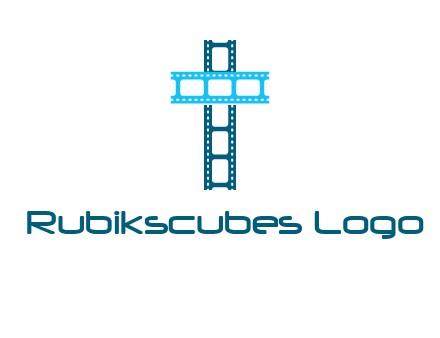 cross and film reel logo