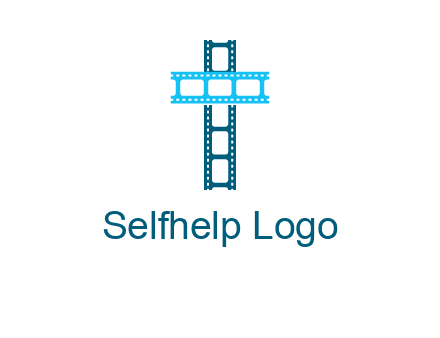 cross and film reel logo