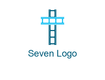 cross and film reel logo