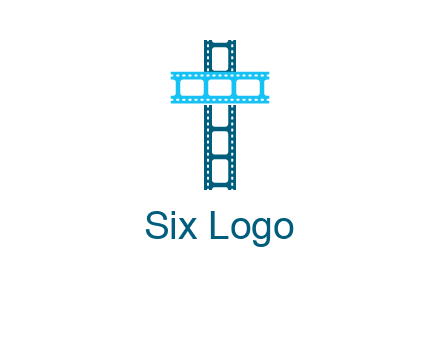 cross and film reel logo