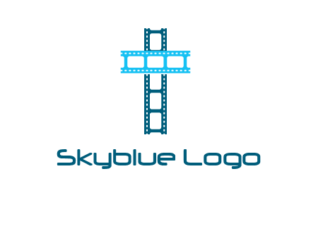 cross and film reel logo